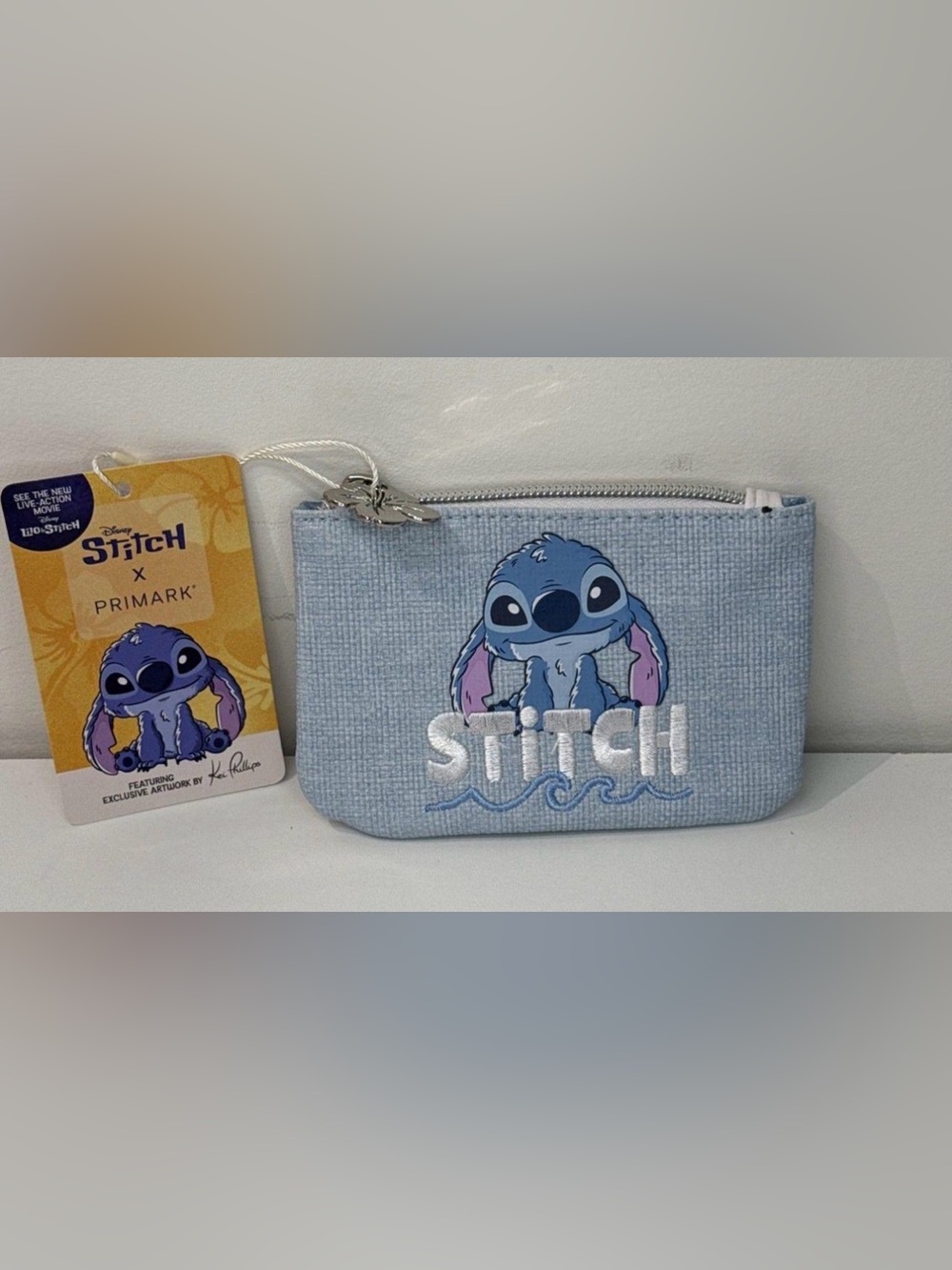 Primark Disney Light Blue Stitch Embroidered Coin Wallet
